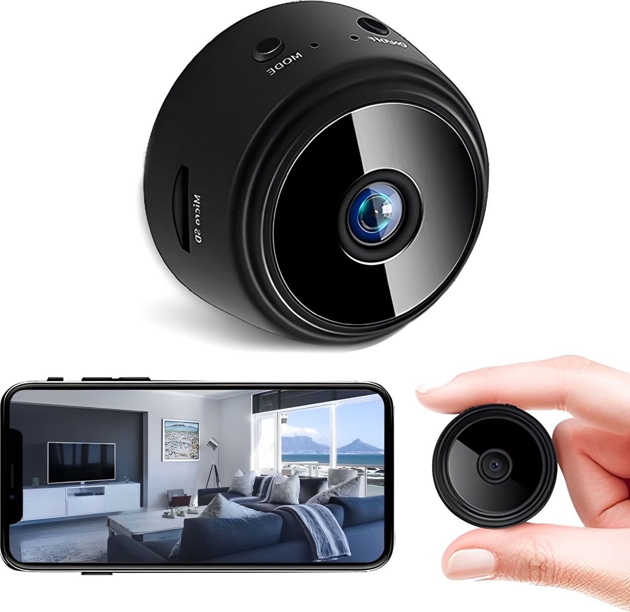 magalite Mini Caméra De Surveillance Magnétique Sans Fil 1080p HD Discrète - Default Title