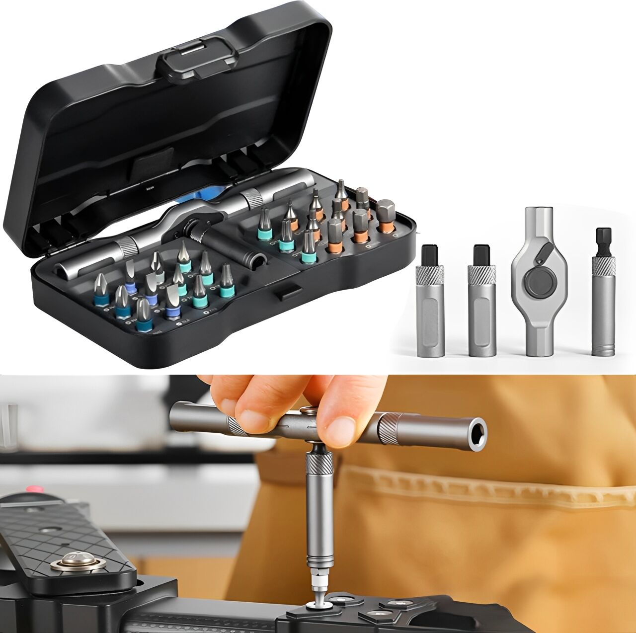 magalino Kit Tournevis à Cliquet 24-en-1 Jeu De Tournevis Multi Embouts - Kit Complet
