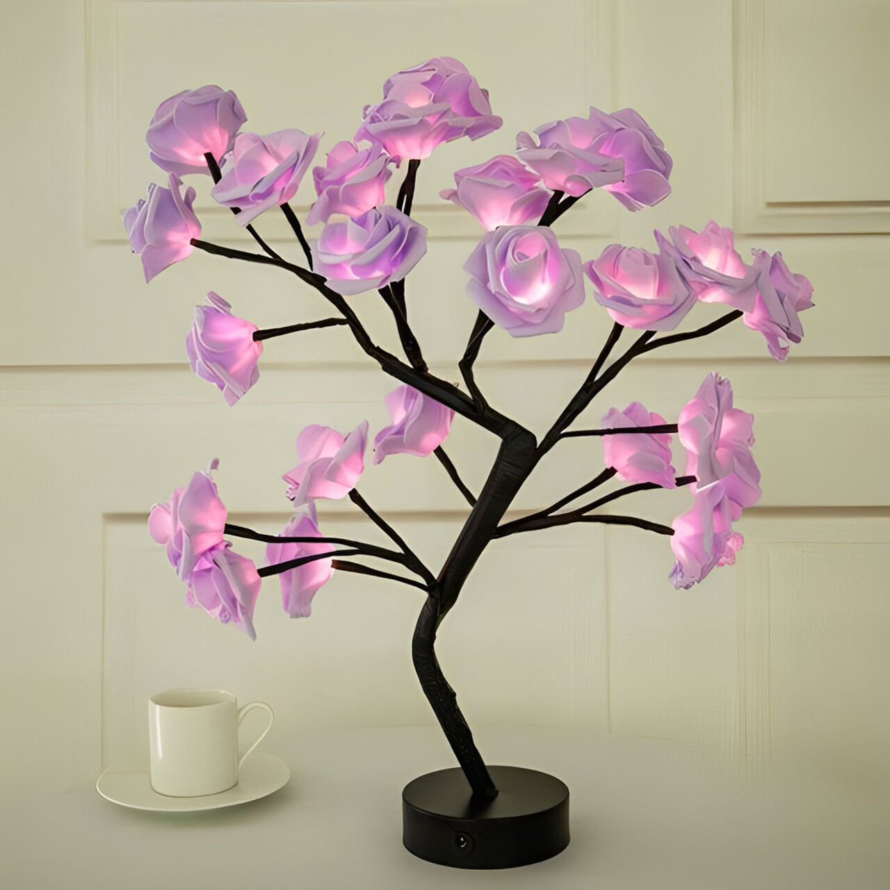 tegalor Lampe de chevet Fleurs De Rose De Bureau - Design De table - Rose