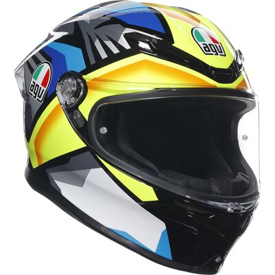 Casque K-6 MULTI - JOAN AGV BLACK/BLUE/YELLOW - Publicité Casque K-6 MULTI - JOAN AGV BLACK/BLUE/YELLOW - Publicité