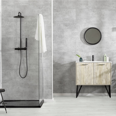 Dalle murale PVC effet béton pose collée, pose clipsée 7911 Toscana Gerflor - 65 cm x 37.5 cm x 0.5 cm - Publicité Dalle murale PVC effet béton pose collée, pose clipsée 7911 Toscana Gerflor - 65 cm x 37.5 cm x 0.5 cm - Publicité