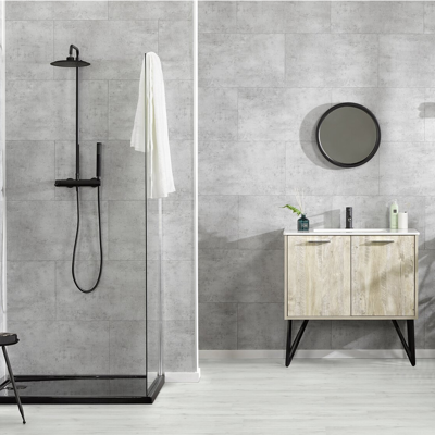 Dalle murale PVC effet béton pose collée, pose clipsée 7911 Toscana Gerflor - 65 cm x 37.5 cm x 0.5 cm - Publicité Dalle murale PVC effet béton pose collée, pose clipsée 7911 Toscana Gerflor - 65 cm x 37.5 cm x 0.5 cm - Publicité
