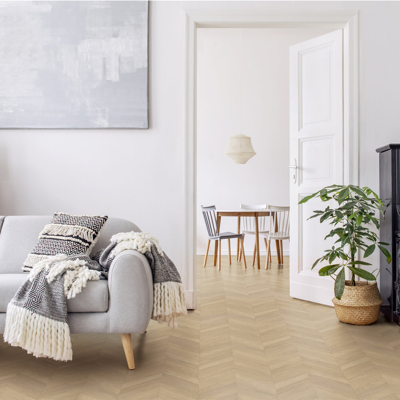 Rouleau 4m de sol PVC effet chevron pose sans colle azay cream Gerflor - 3000 cm x 400 cm x 0.2 cm - Publicité Rouleau 4m de sol PVC effet chevron pose sans colle azay cream Gerflor - 3000 cm x 400 cm x 0.2 cm - Publicité