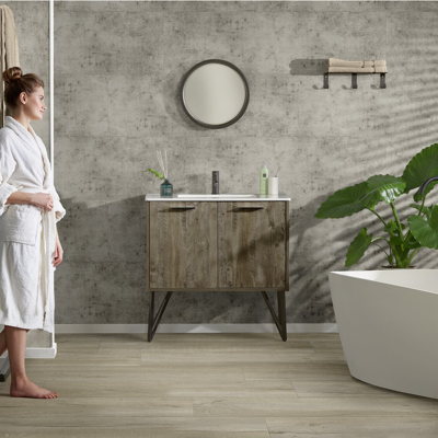 Dalle murale PVC effet béton pose collée, pose clipsée 7869 Sensita Gerflor - 65 cm x 37.5 cm x 0.5 cm - Publicité Dalle murale PVC effet béton pose collée, pose clipsée 7869 Sensita Gerflor - 65 cm x 37.5 cm x 0.5 cm - Publicité