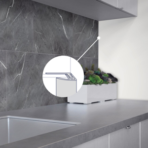 Profile mural alu profile de bordure a clipser alu pour Senso Wall Gerflor - 260 cm x 1.5 cm x 0.16 cm - Publicité Profile mural alu profile de bordure a clipser alu pour Senso Wall Gerflor - 260 cm x 1.5 cm x 0.16 cm - Publicité