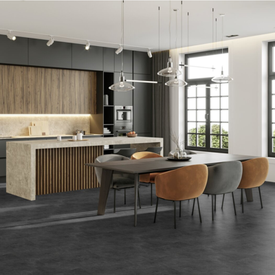 Gerflor - Senso premium rigid acoustic 1539 - Grey marble - Rigid acoustic - Flooring - Publicité Gerflor - Senso premium rigid acoustic 1539 - Grey marble - Rigid acoustic - Flooring - Publicité