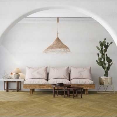 Lame de sol PVC effet bois prête à poser madera castano (chevron) Gerflor - 61 cm x 11.4 cm x 0.35 cm - Publicité Lame de sol PVC effet bois prête à poser madera castano (chevron) Gerflor - 61 cm x 11.4 cm x 0.35 cm - Publicité