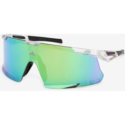 Lunettes adidas Sport SP0106 blanches avec verres miroir verts - Publicité Lunettes adidas Sport SP0106 blanches avec verres miroir verts - Publicité