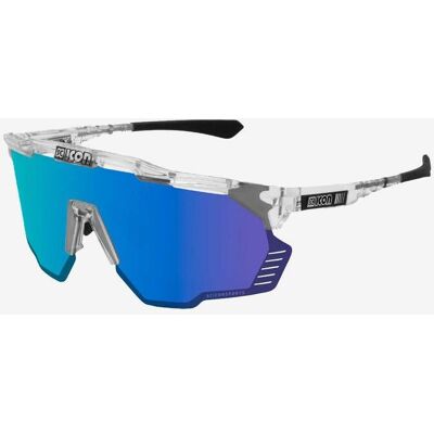 Lunettes Scicon Aeroshade Kunken argent gris avec verres multi-miroirs bleus - Publicité Lunettes Scicon Aeroshade Kunken argent gris avec verres multi-miroirs bleus - Publicité