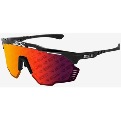 Lunettes Scicon Aeroshade Kunken noir avec verres monogramme rouge - Publicité Lunettes Scicon Aeroshade Kunken noir avec verres monogramme rouge - Publicité