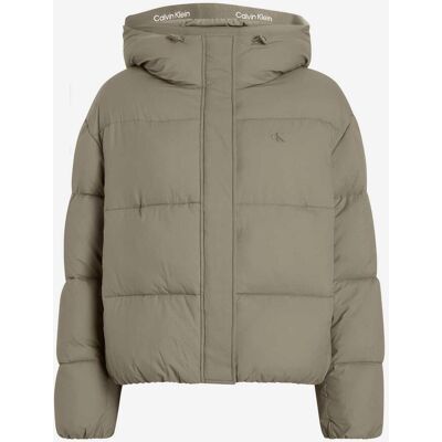 Veste à capuche Calvin Klein Logo Short Hooded Puffer marron - L - Publicité Veste à capuche Calvin Klein Logo Short Hooded Puffer marron - L - Publicité