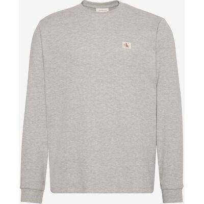 Sweat-shirt Calvin Klein Jeans Waffle Badge gris - XL - Publicité Sweat-shirt Calvin Klein Jeans Waffle Badge gris - XL - Publicité