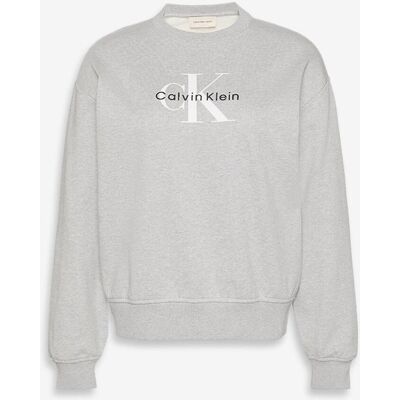 Sweatshirt Calvin Klein Monologue French gris blanc noir femme - M - Publicité Sweatshirt Calvin Klein Monologue French gris blanc noir femme - M - Publicité