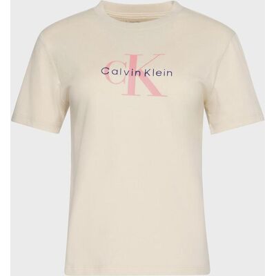 T-shirt Calvin Klein Hero Monologue manches courtes jaune rose femme - L - Publicité T-shirt Calvin Klein Hero Monologue manches courtes jaune rose femme - L - Publicité