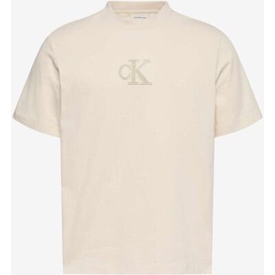 T-shirt Calvin Klein Jeans Gift Giving manches courtes blanc crème - XL - Publicité T-shirt Calvin Klein Jeans Gift Giving manches courtes blanc crème - XL - Publicité