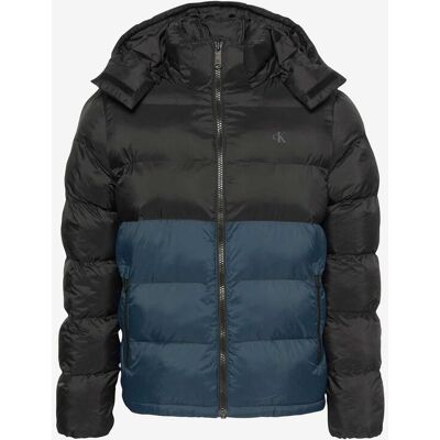 Veste à capuche Calvin Klein Jeans Nylon Color Block Puffer noir bleu - M - Publicité Veste à capuche Calvin Klein Jeans Nylon Color Block Puffer noir bleu - M - Publicité