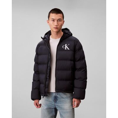Veste Calvin Klein Jeans Nylon Monogram Puffer bleu marine - S - Publicité Veste Calvin Klein Jeans Nylon Monogram Puffer bleu marine - S - Publicité