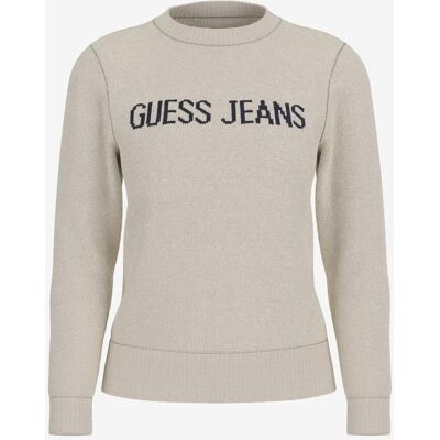 Pull Guess Intrasia beige noir femme - L - Publicité Pull Guess Intrasia beige noir femme - L - Publicité