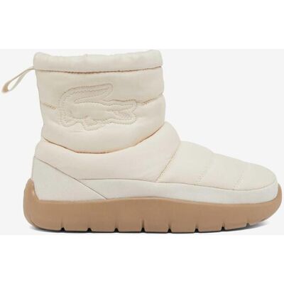 Chaussons Lacoste Serve Slipper Mid Beige - Confortables - Publicité Chaussons Lacoste Serve Slipper Mid Beige - Confortables - Publicité