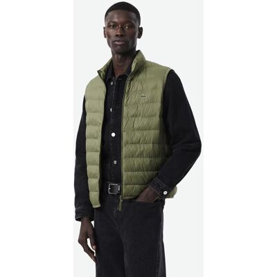 Gilet Lacoste Water-Repellent Puffed vert olive - M-L - Publicité Gilet Lacoste Water-Repellent Puffed vert olive - M-L - Publicité