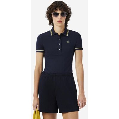 Polo manches courtes Lacoste Rib L.12.D bleu marine femme - 42 - Publicité Polo manches courtes Lacoste Rib L.12.D bleu marine femme - 42 - Publicité