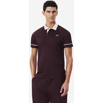Polo manches courtes Lacoste x Novak Djokovic On Court bordeaux blanc - L - Publicité Polo manches courtes Lacoste x Novak Djokovic On Court bordeaux blanc - L - Publicité