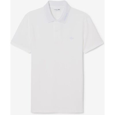 Polo Lacoste coupe slim en jacquard piqué de marque à manches courtes blanc pur - XL - Publicité Polo Lacoste coupe slim en jacquard piqué de marque à manches courtes blanc pur - XL - Publicité