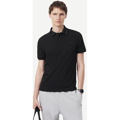 Polo Slim Fit Jacquard Branded Piqué Lacoste manches courtes noir - S - Publicité Polo Slim Fit Jacquard Branded Piqué Lacoste manches courtes noir - S - Publicité