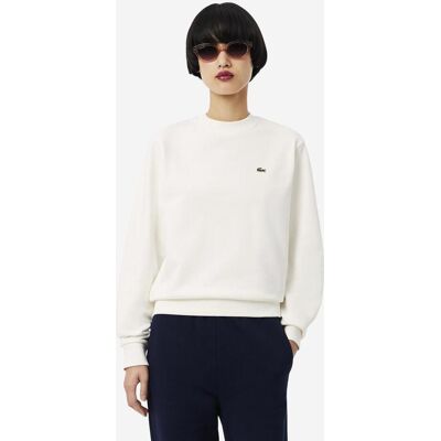 Sweatshirt Lacoste Relaxed Fit Fleece Crew blanc femme - 36 - Publicité Sweatshirt Lacoste Relaxed Fit Fleece Crew blanc femme - 36 - Publicité
