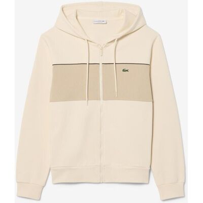 Sweat à capuche Lacoste Colour-Block Full Zip beige - XL - Publicité Sweat à capuche Lacoste Colour-Block Full Zip beige - XL - Publicité