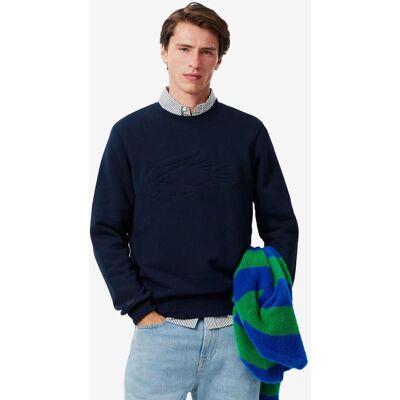 Sweatshirt Lacoste Crocodile Crew bleu nuit - XS - Publicité Sweatshirt Lacoste Crocodile Crew bleu nuit - XS - Publicité