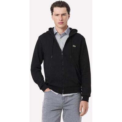Sweat à capuche Lacoste Classic Fit Full Zip noir pur - XXL - Publicité Sweat à capuche Lacoste Classic Fit Full Zip noir pur - XXL - Publicité