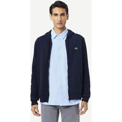 Sweat à capuche Lacoste Classic Fit zippé bleu marine - XXL - Publicité Sweat à capuche Lacoste Classic Fit zippé bleu marine - XXL - Publicité