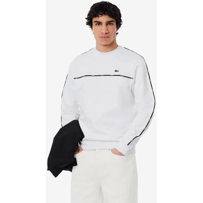 Sweat-shirt Lacoste Logo Trim Fleece blanc pur - XL - Publicité Sweat-shirt Lacoste Logo Trim Fleece blanc pur - XL - Publicité