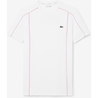 T-shirt Lacoste Ultra Dry Trim Accent Sport manches courtes blanc rose - L - Publicité T-shirt Lacoste Ultra Dry Trim Accent Sport manches courtes blanc rose - L - Publicité