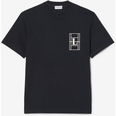 T-shirt Lacoste Embroidered Heavy Jersey manches courtes noir blanc - L - Publicité T-shirt Lacoste Embroidered Heavy Jersey manches courtes noir blanc - L - Publicité