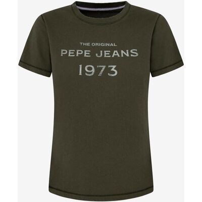 T-shirt Pepe Jeans Harbor à manches courtes vert kaki pour femme. - XS - Publicité T-shirt Pepe Jeans Harbor à manches courtes vert kaki pour femme. - XS - Publicité