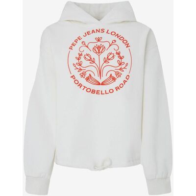 Sweatshirt with hood Pepe Jeans Haria white red woman. - XS - Publicité Sweatshirt with hood Pepe Jeans Haria white red woman. - XS - Publicité