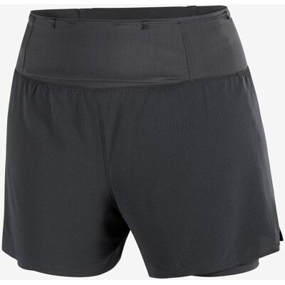 Short Salomon Sense Aero 2in1 Trail 4" noir femme - XS - Publicité Short Salomon Sense Aero 2in1 Trail 4" noir femme - XS - Publicité
