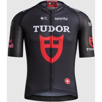 Sportful Maillot Tudor Pro Cycling Team 2026 Starlight manches courtes noir logo rouge - XL - Publicité Sportful Maillot Tudor Pro Cycling Team 2026 Starlight manches courtes noir logo rouge - XL - Publicité