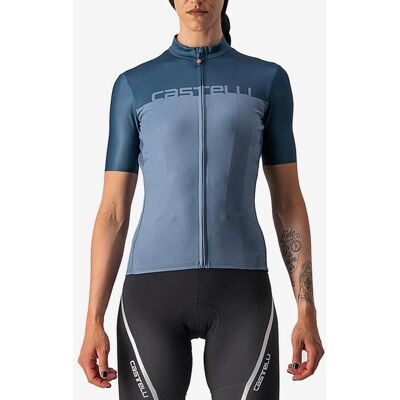 Maillot Castelli Velocissima manche courte bleu acier femme - XL - Publicité Maillot Castelli Velocissima manche courte bleu acier femme - XL - Publicité