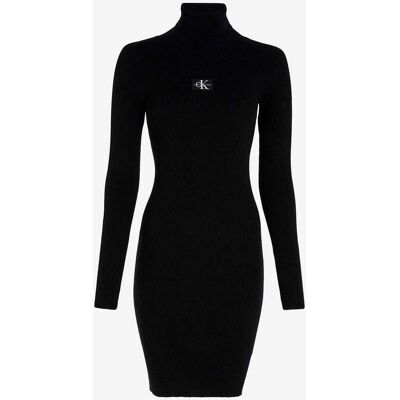 Robe Calvin Klein Jeans Badge Roll noir femme - S - Publicité Robe Calvin Klein Jeans Badge Roll noir femme - S - Publicité