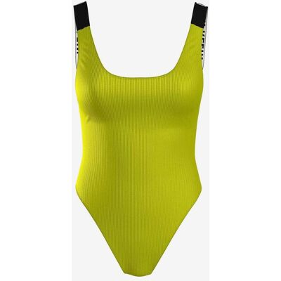 Maillot de bain Calvin Klein Scoop Back Intense Power jaune noir femme - S - Publicité Maillot de bain Calvin Klein Scoop Back Intense Power jaune noir femme - S - Publicité