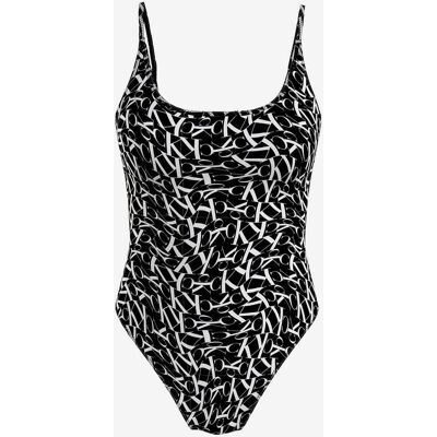Maillot de bain Calvin Klein Scoop All Over Print noir blanc femme - S - Publicité Maillot de bain Calvin Klein Scoop All Over Print noir blanc femme - S - Publicité