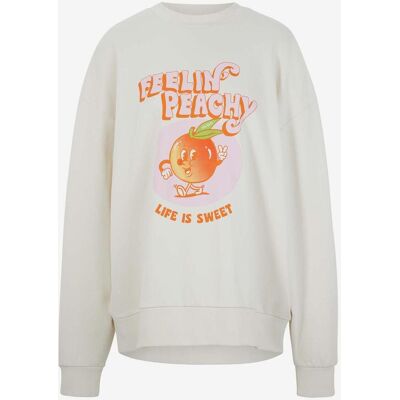 Sweatshirt HUGO Drisina blanc rose orange femme - M - Publicité Sweatshirt HUGO Drisina blanc rose orange femme - M - Publicité