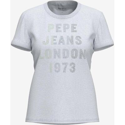 T-shirt Pepe Jeans Agnes manche courte gris clair femme - M - Publicité T-shirt Pepe Jeans Agnes manche courte gris clair femme - M - Publicité