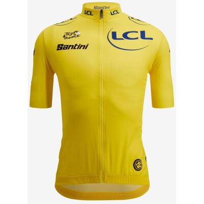 Santini Maillot jaune Tour de France 2026 - Leader Classement Général Fan Line manches courtes - Coupe Classique - M - Publicité Santini Maillot jaune Tour de France 2026 - Leader Classement Général Fan Line manches courtes - Coupe Classique - M - Publicité