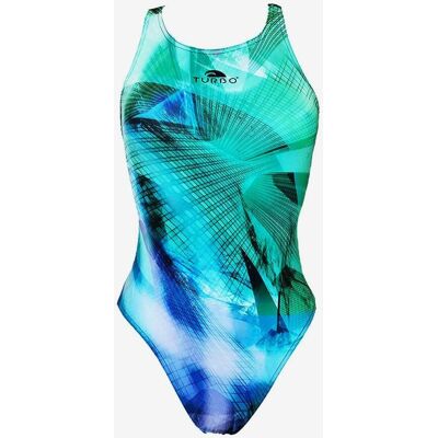 Maillot de bain de natation Turbo Light bretelles larges bleu vert femme - S - Publicité Maillot de bain de natation Turbo Light bretelles larges bleu vert femme - S - Publicité