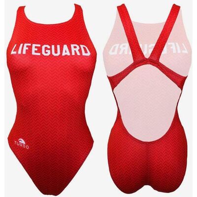Maillot de bain Turbo New Lifeguard bretelle large rouge blanc femme - S - Publicité Maillot de bain Turbo New Lifeguard bretelle large rouge blanc femme - S - Publicité