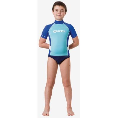 T-shirt de natation Mares Rash Guard à manches courtes bleu pour garçon - S - Publicité T-shirt de natation Mares Rash Guard à manches courtes bleu pour garçon - S - Publicité